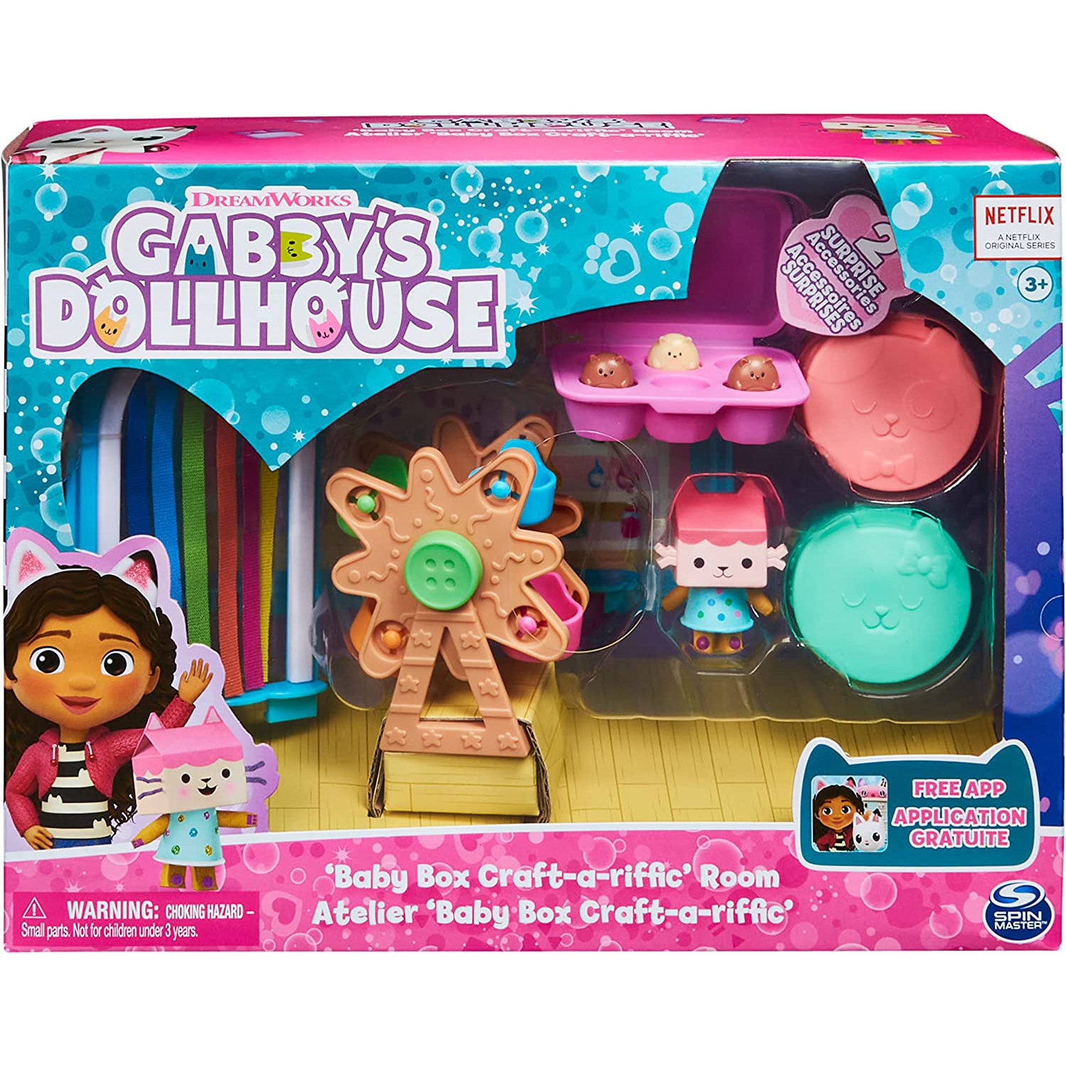 Gabbys Dollhouse, Gabby and Friends Figure Set with Rainbow Doll