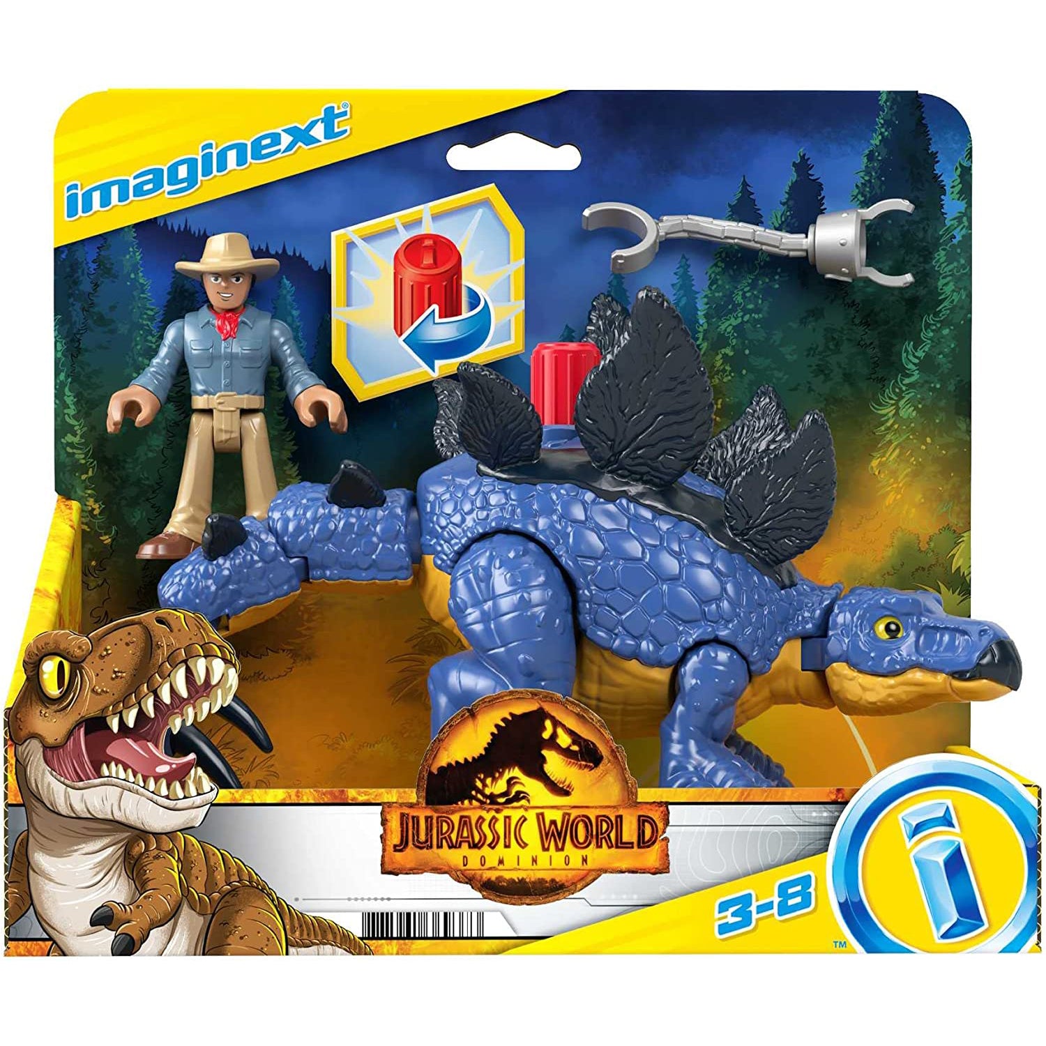 Fisher-Price Imaginext Jurassic World Dominion Stegosaurus & Dr. Alan Grant Figure