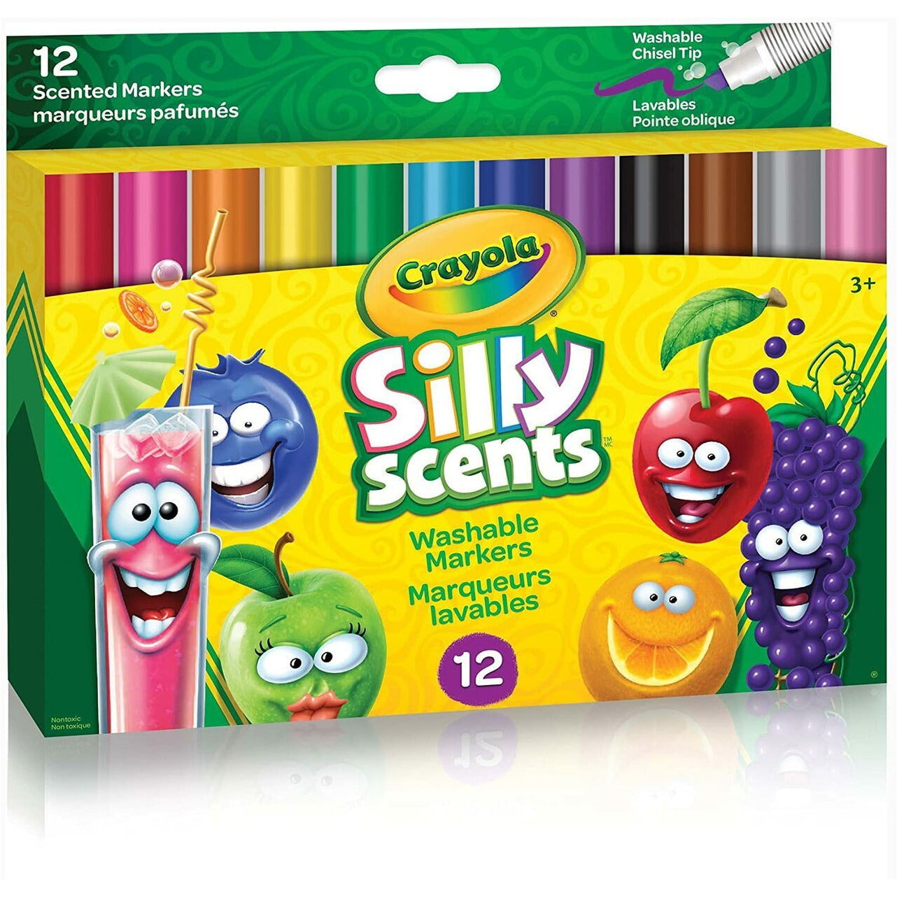 Crayola 30379570 Silly Scents Wedge Tip Markers - 12 Count