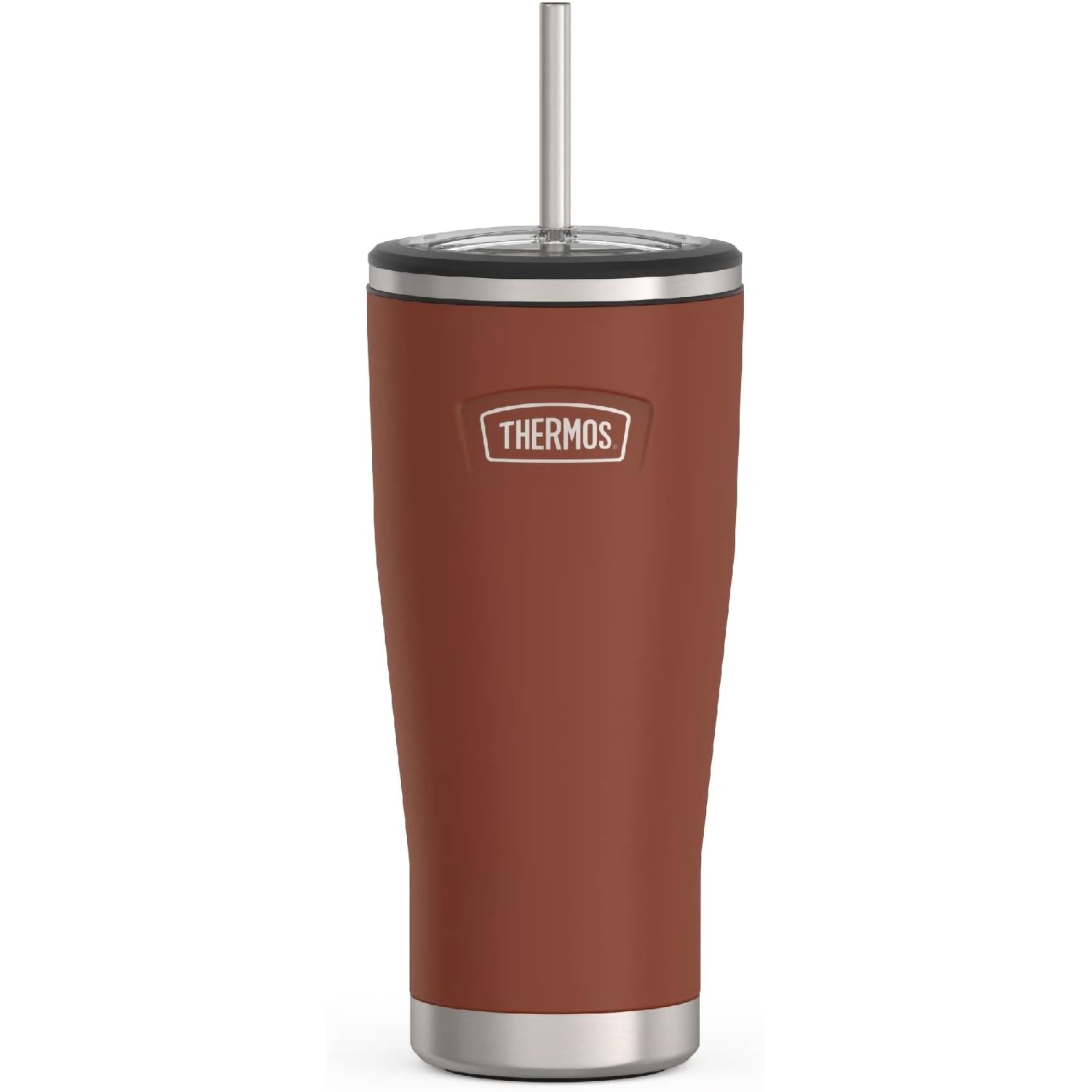 ICON Series by THERMOS Stainless Steel Cold Tumbler with Straw, 24 Ounce, Saddle