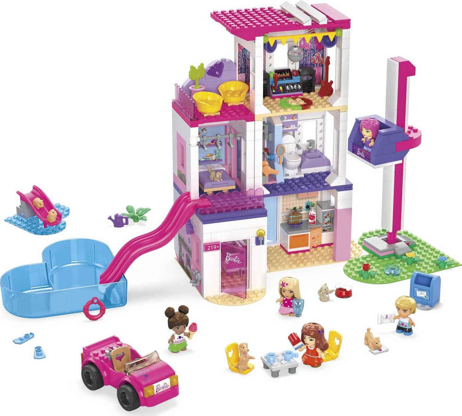 MEGA Barbie Color Reveal DreamHouse Building Set - 533 pcs