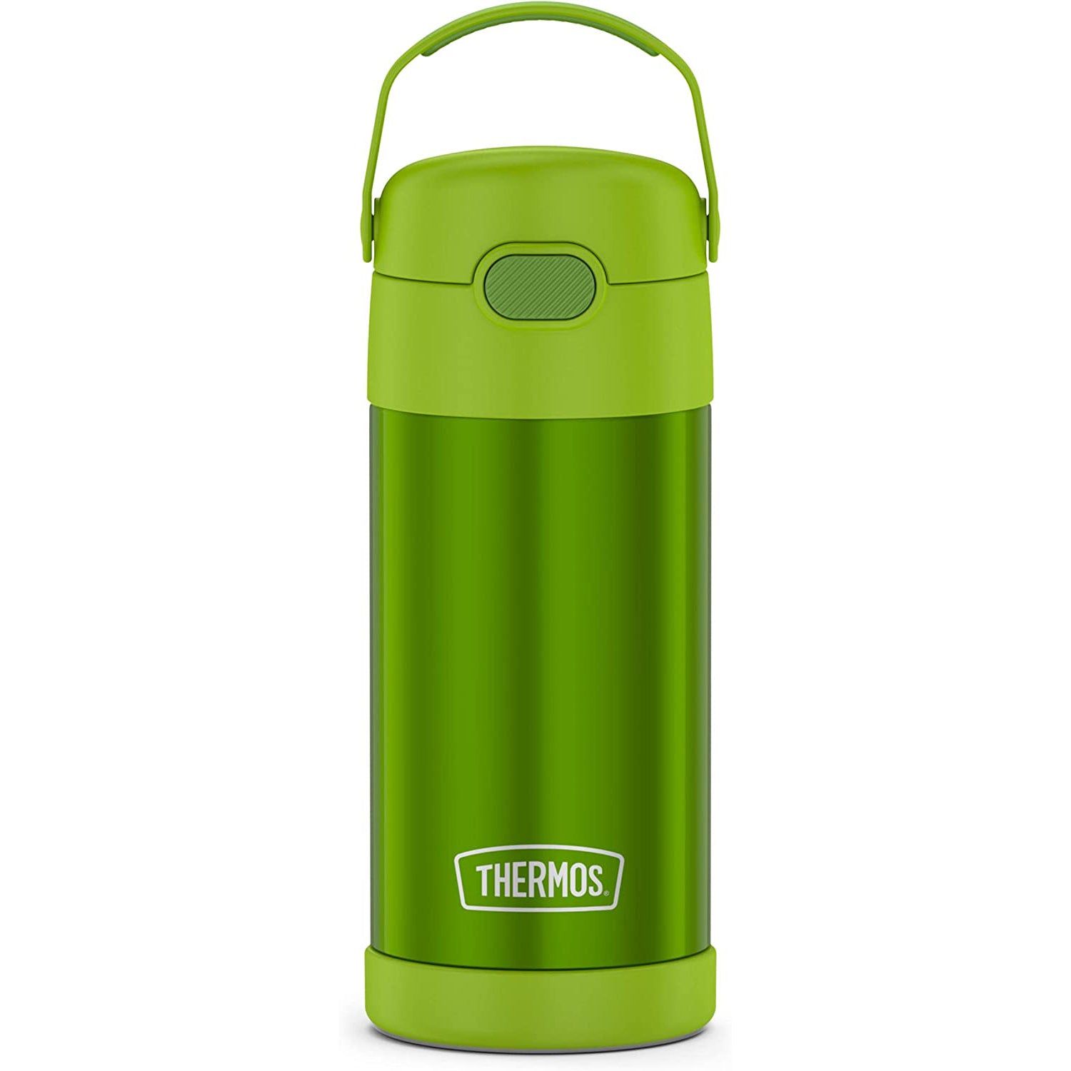 Thermos FUNTAINER 12 Ounce Stainless Steel Vacuum Insulated Kids Straw Bottle, Lime