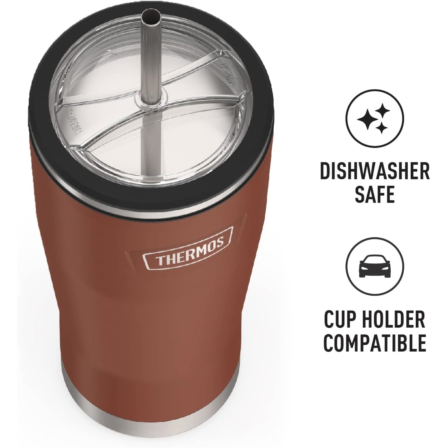 Thermos ICON Series Stainless Steel Vacuum Insulated Mug, 16oz, Saddle 