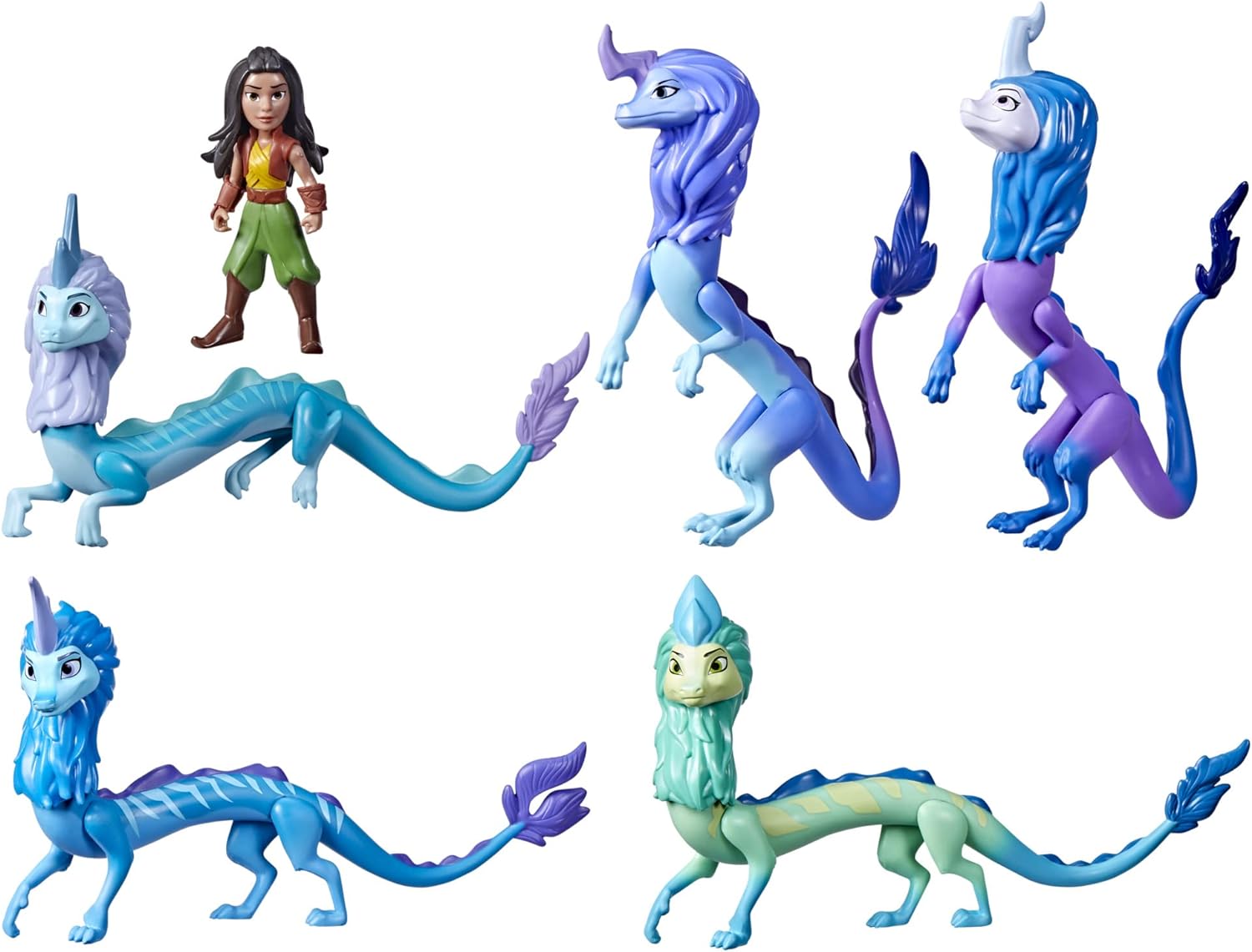 Disney's Raya and The Last Dragon Sisu Family Pack, Includes 5 Dragon Toys and Raya Doll