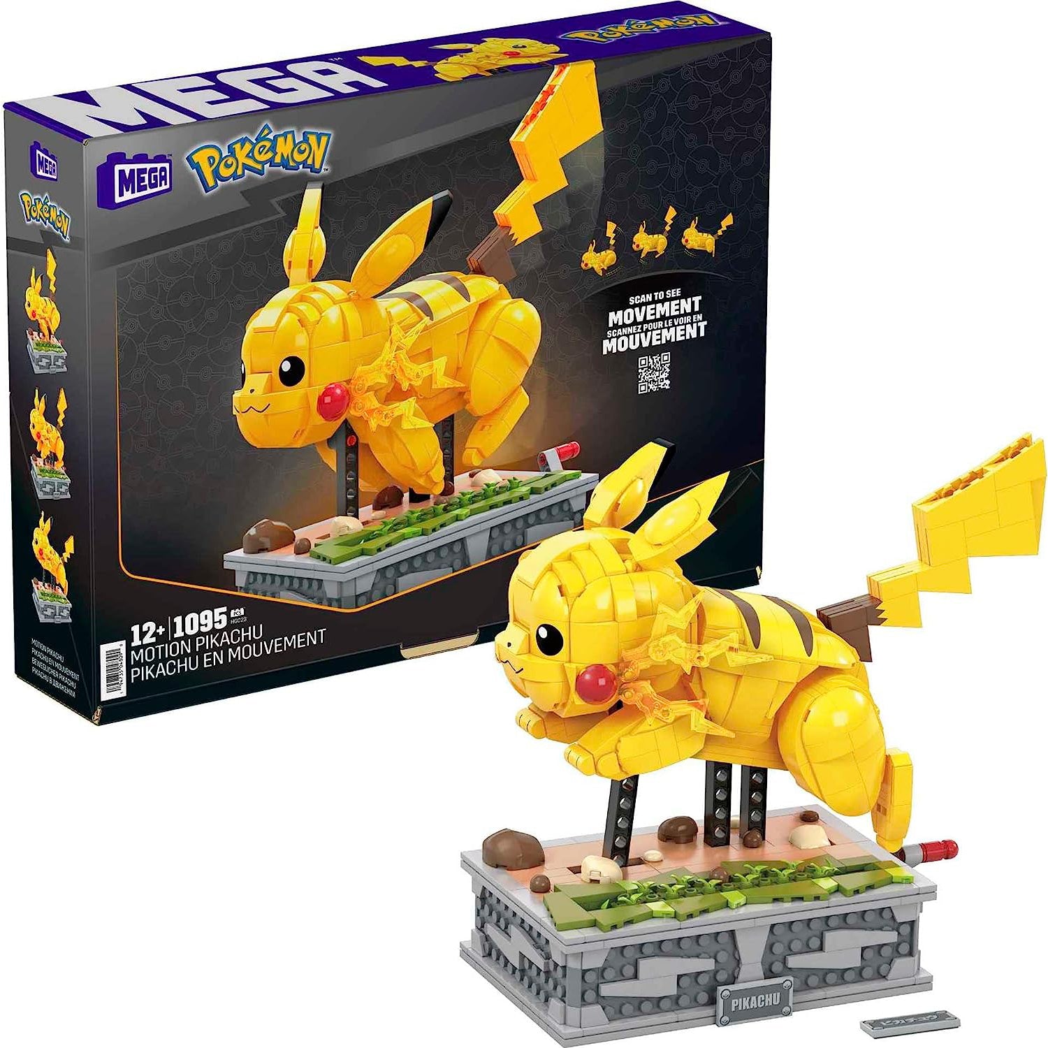 MEGA Pokemon Motion Pikachu Building Set [1095 Pieces]