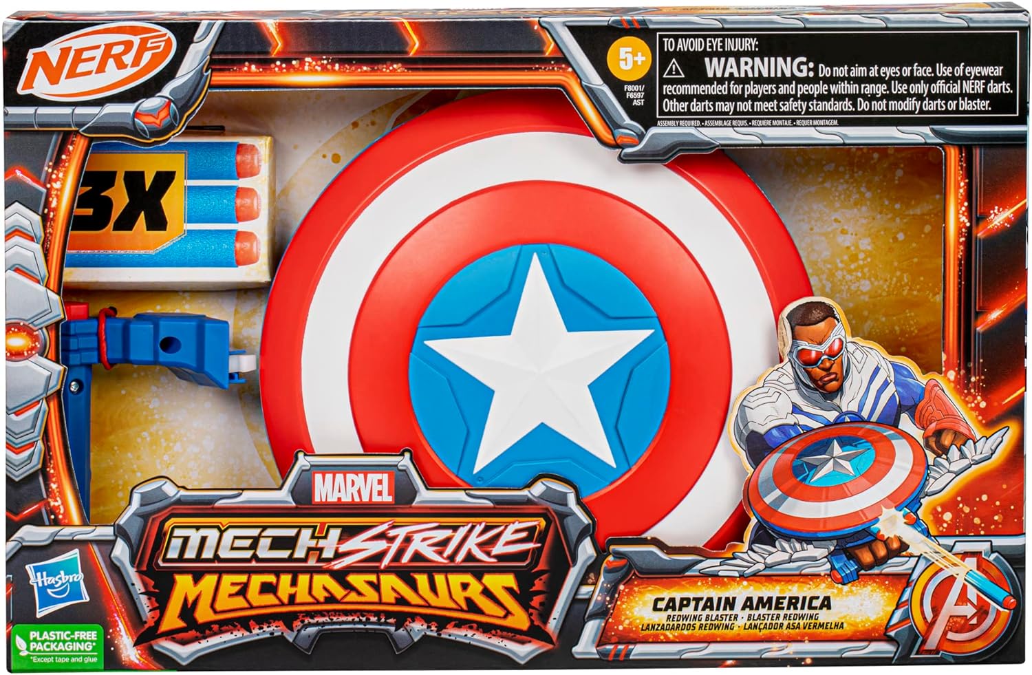 Marvel Mech Strike Mechasaurs Captain America Redwing Blaster