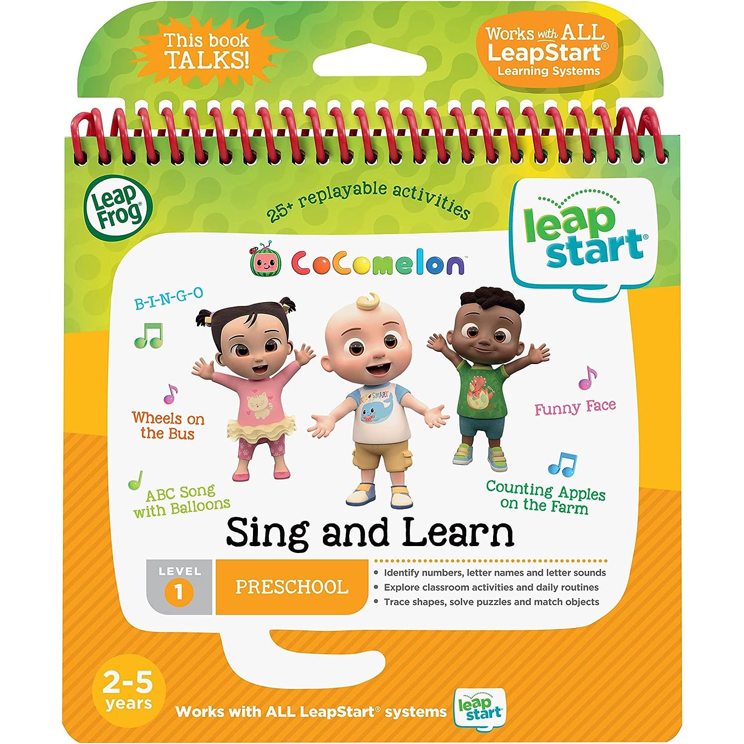 LeapFrog LeapStart Preschool (Level 1) CoComelon Sing and Learn Activity Book (English Version)