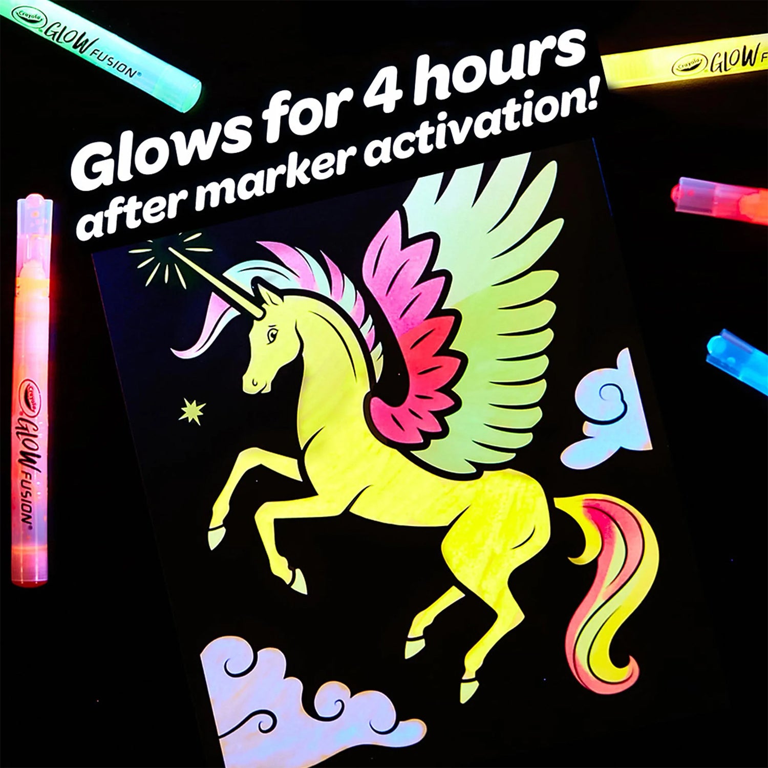 Crayola Glow Fusion Marker Coloring Set - Mythical Creatures