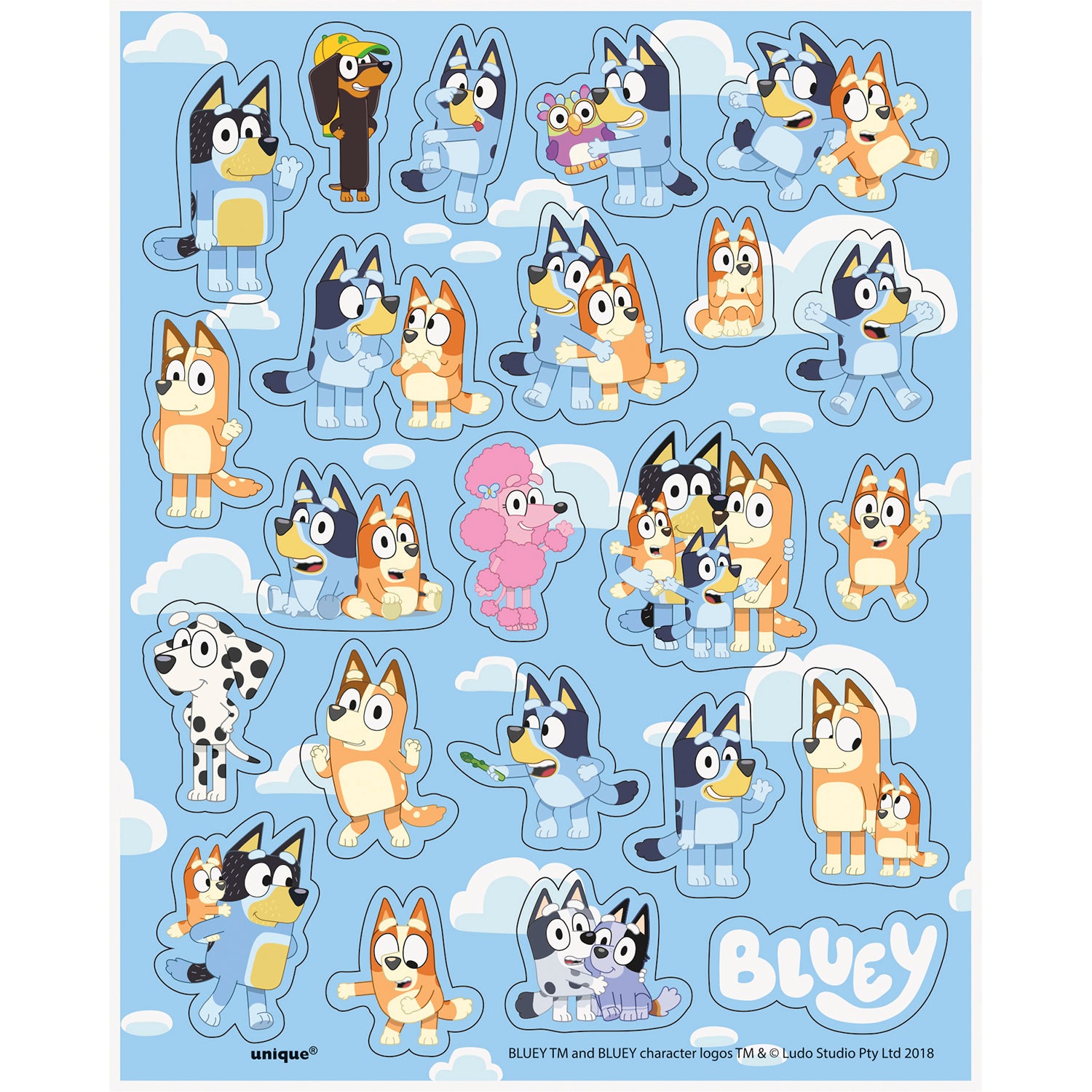 Bluey Party Favor Sticker Sheets [4 per Pack]