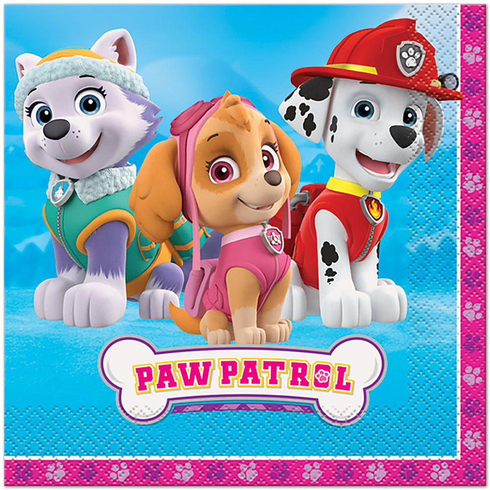 Paw Patrol Luncheon Napkins - Pink [16 Per Pack]