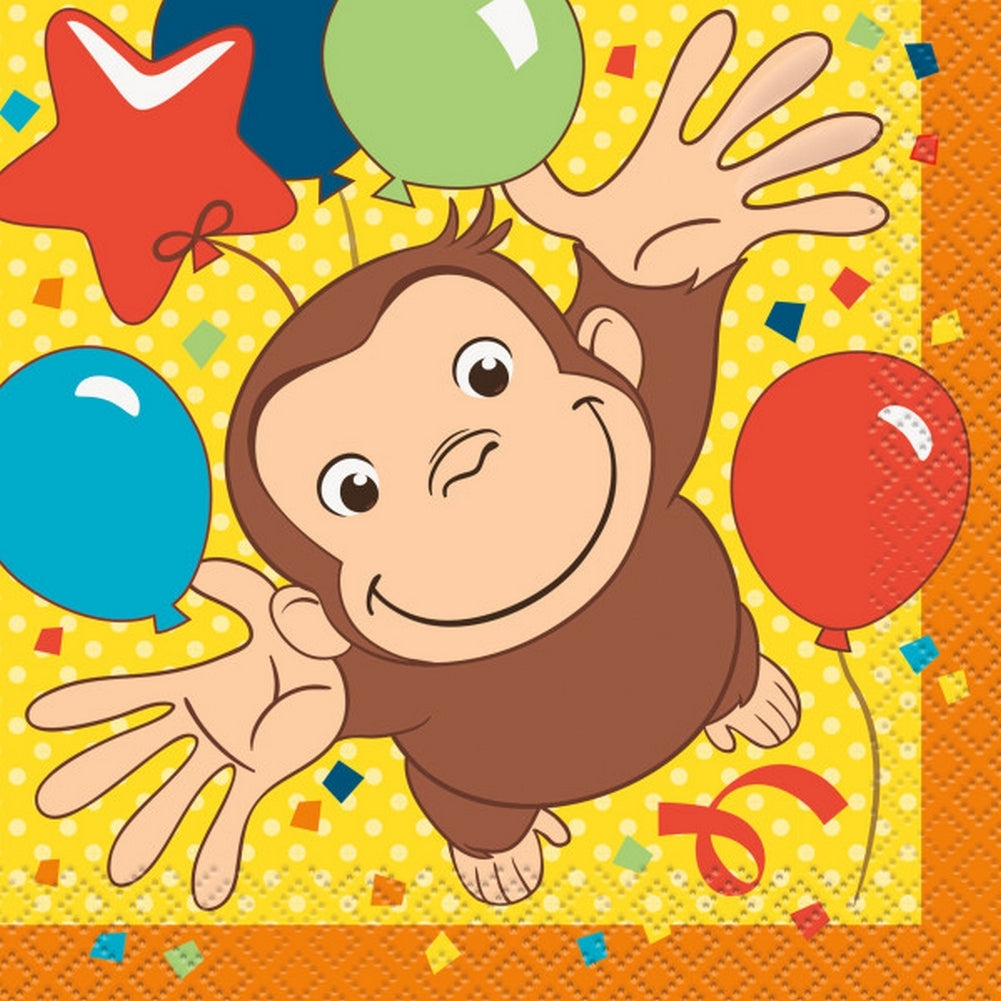 Curious George Party Beverage Napkins [16 Per pack]