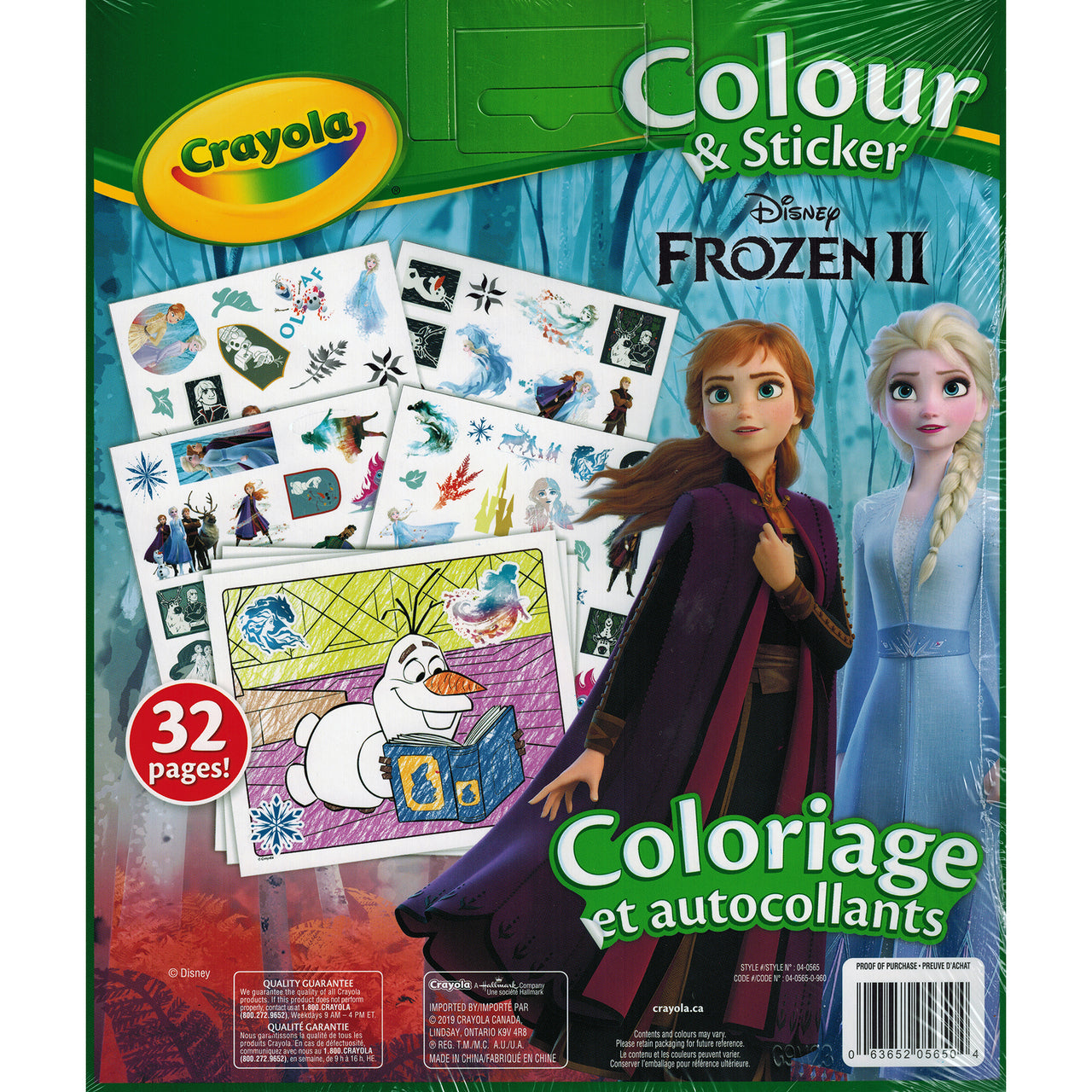 Crayola Disney Frozen II Color & Sticker Book - 50 Stickers - 32 Pages