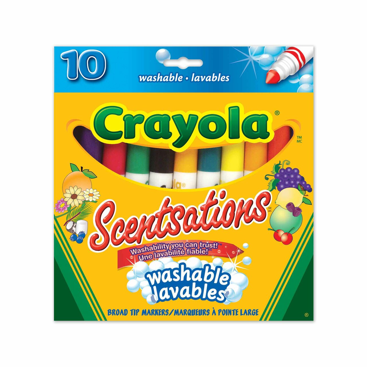 Crayola Scentsations Washable Broad Line Markers, 10 Count
