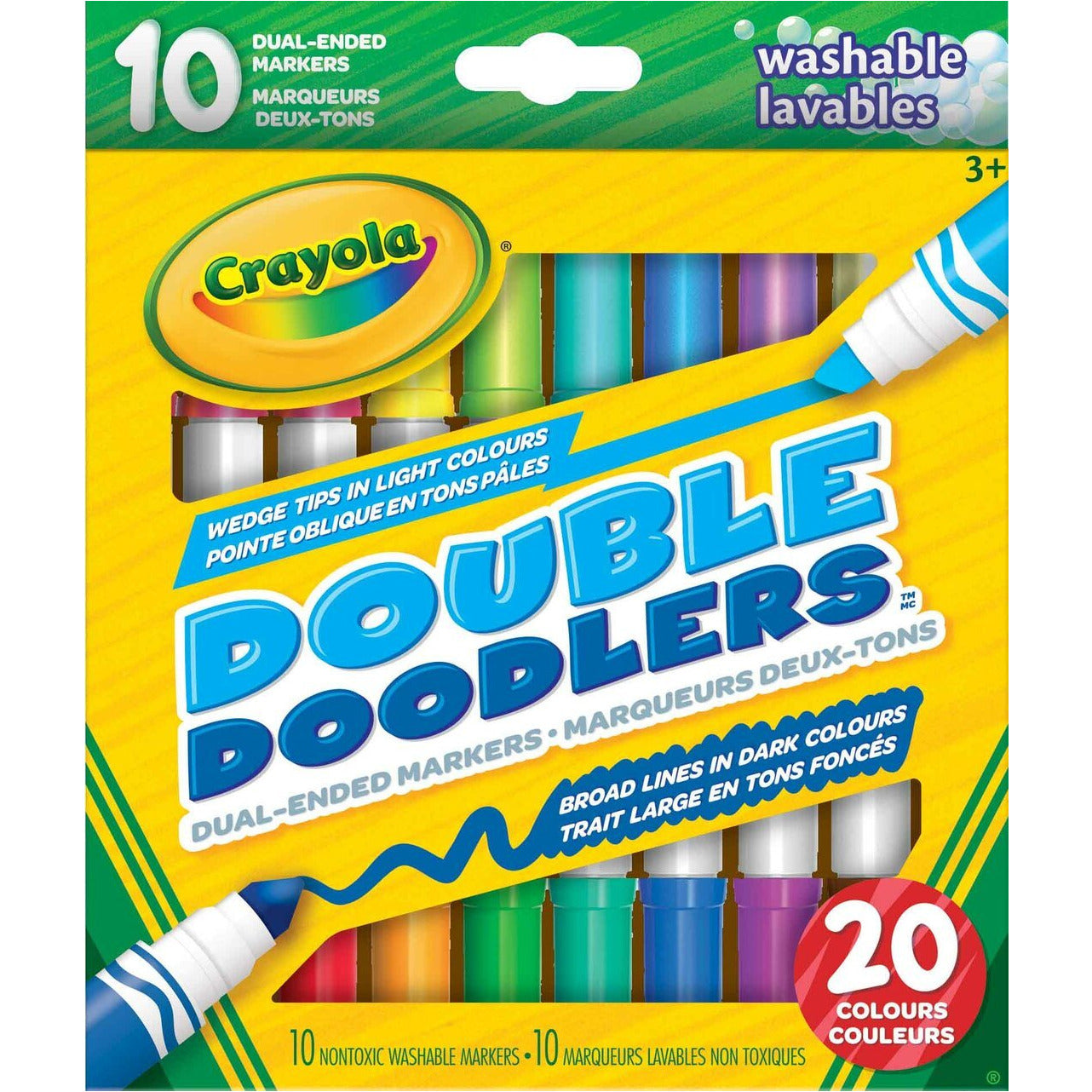 Crayola Dual-Ended Washable Double Doodlers Markers 10/Pkg-Assorted Colors  58-8310 - GettyCrafts
