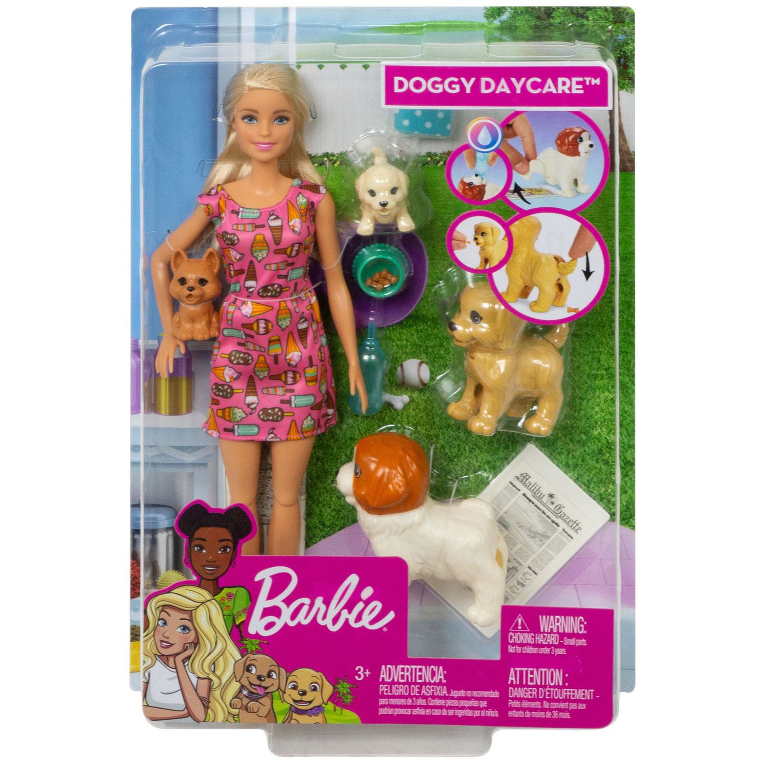 Barbie Doggy Daycare Doll and Pets Playset
