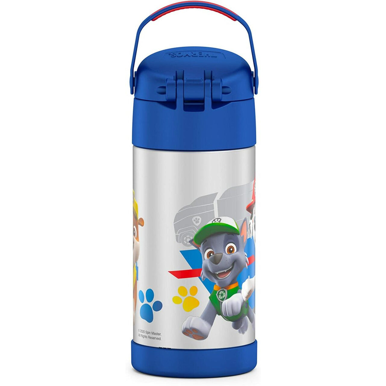 Thermos Funtainer 12 Ounce Stainless Steel Vacuum Insulated Kids Straw Bottle, Paw Patrol [Blue]