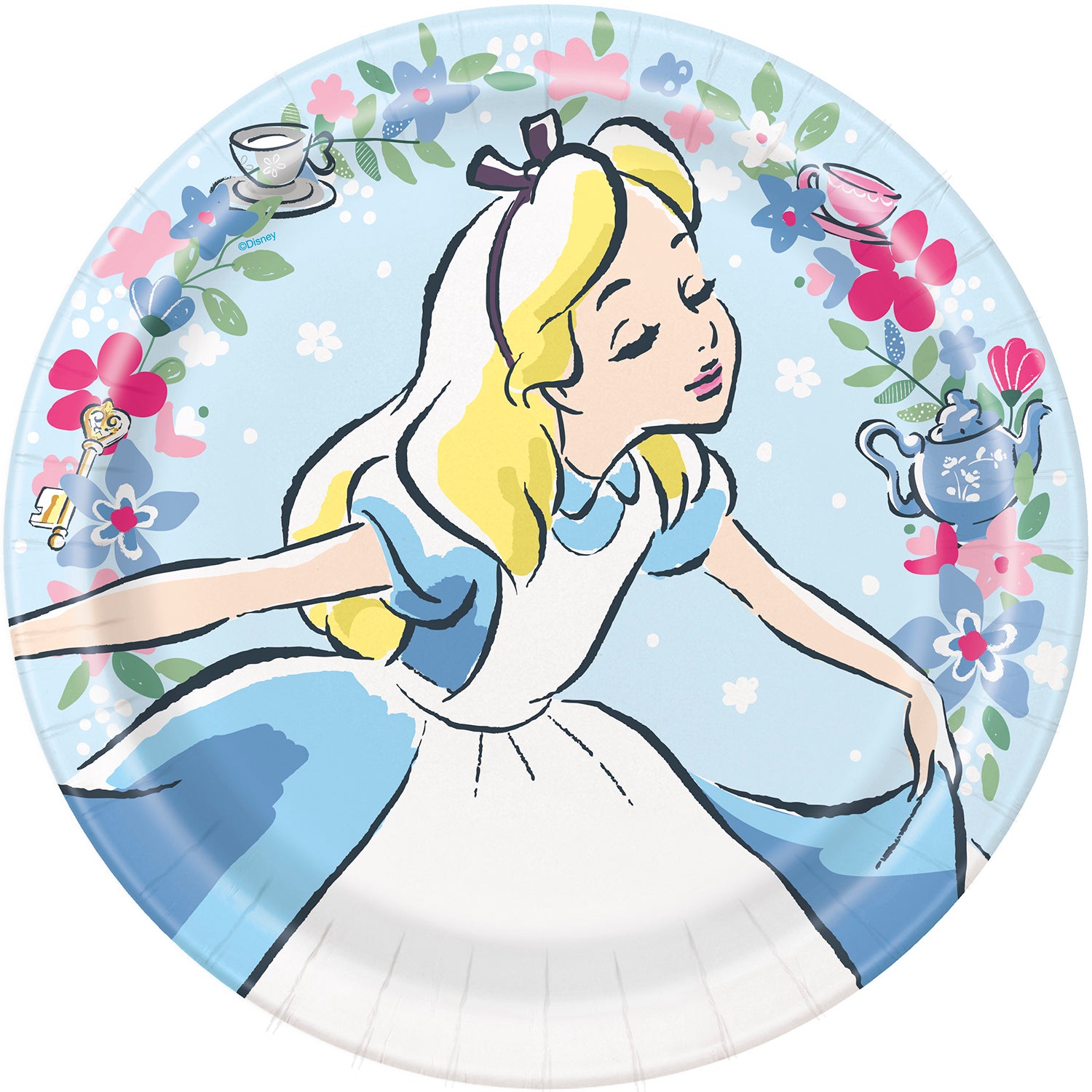 Alice in Wonderland Birthday Party 9" Dinner Plates - 8 per Pack