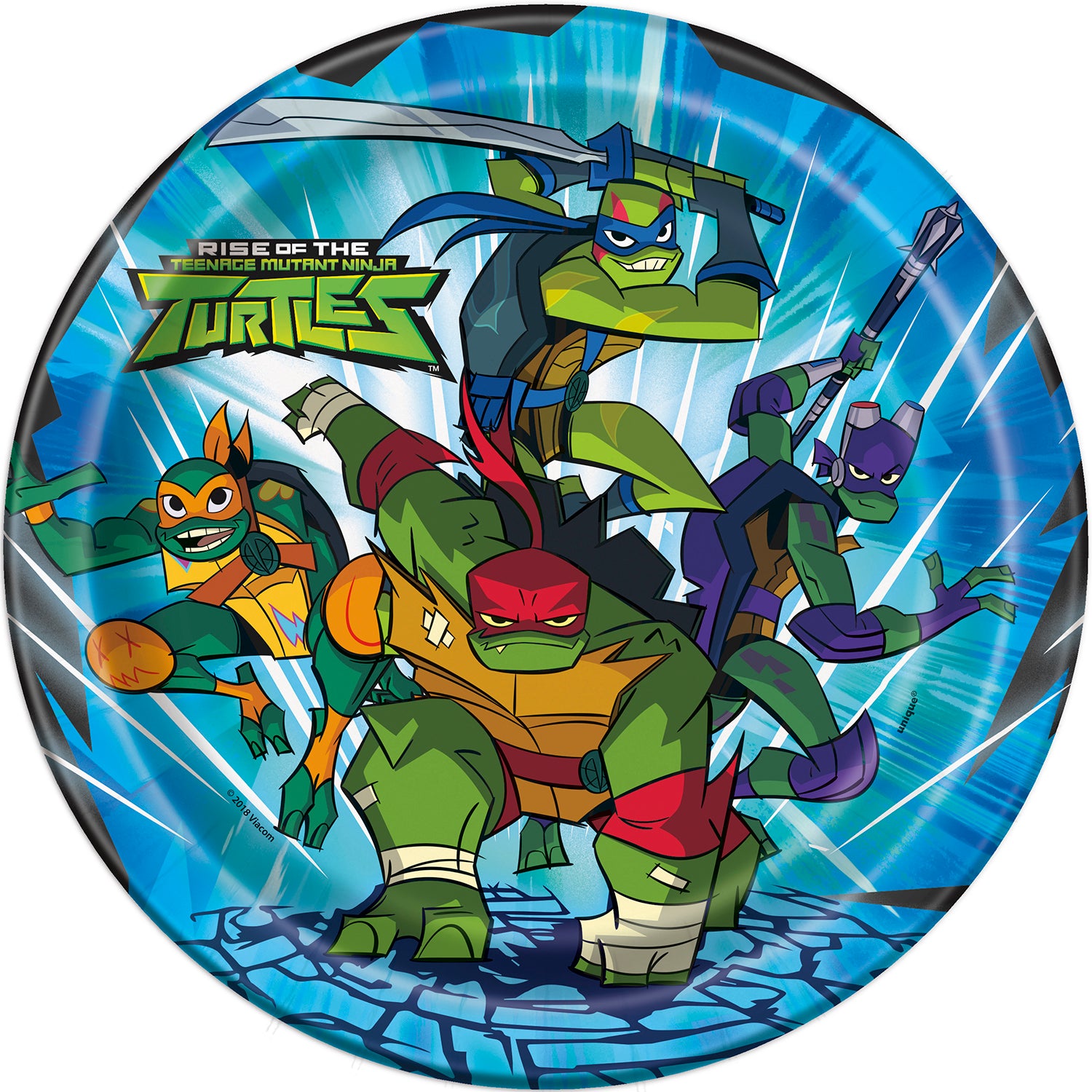 Rise of the Teenage Mutant Ninja Turtles 9 Inch Party Lunch Plates [8 per Pack]