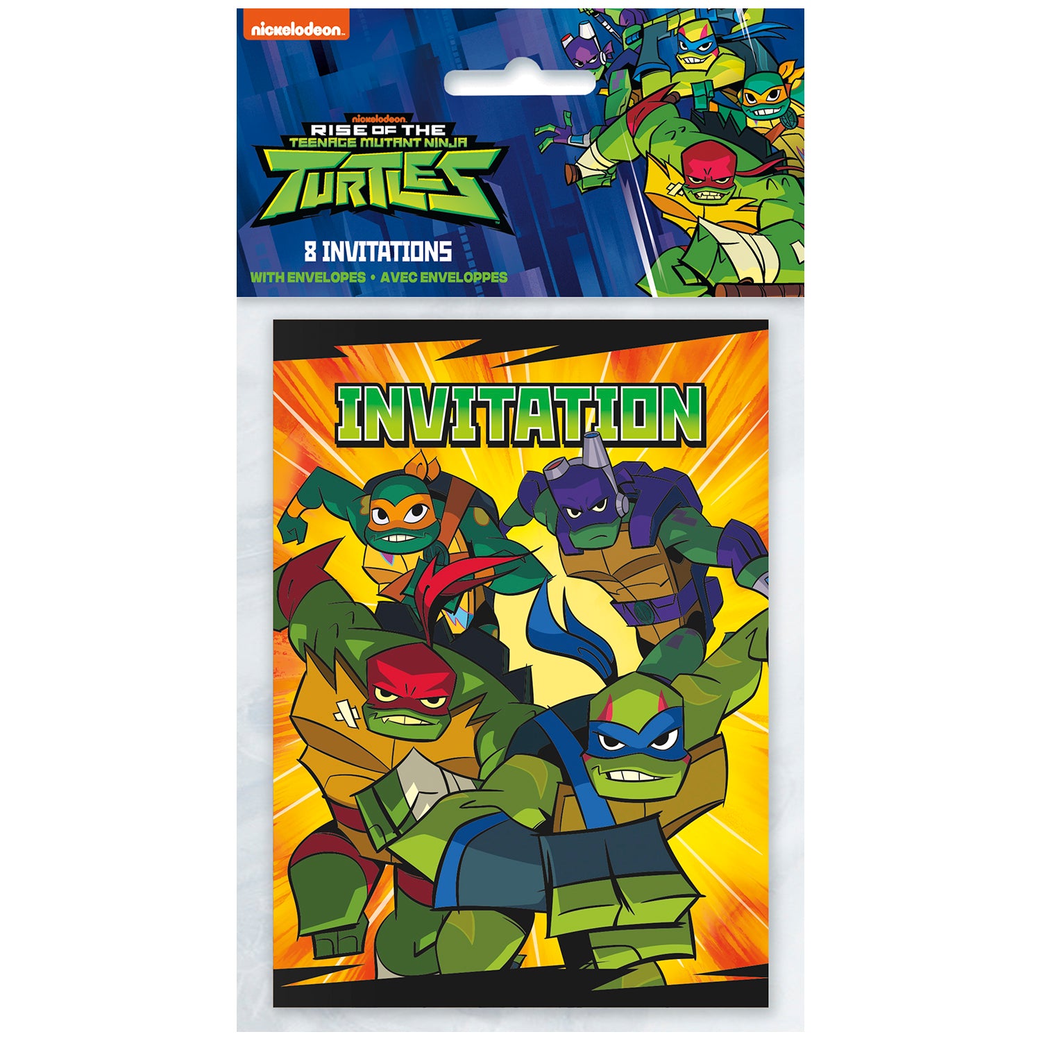 Rise of the Teenage Mutant Ninja Turtles Party Invitations [8 per Pack]