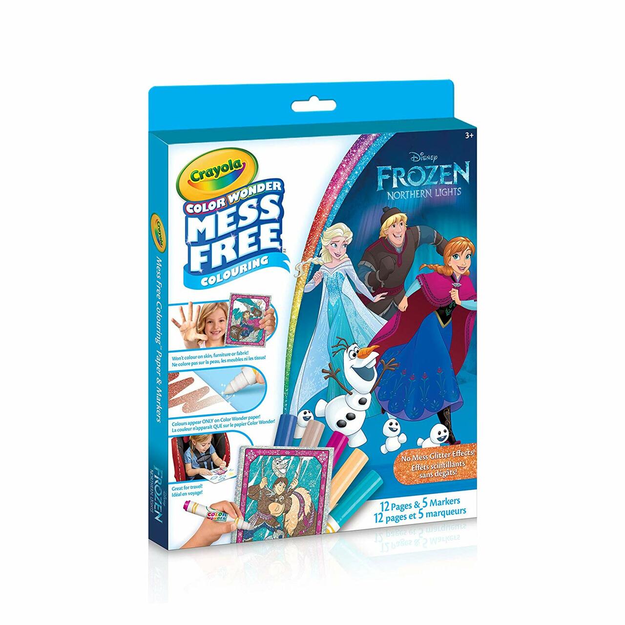 Crayola Color Wonder Glitter Kit Frozen Markers and Coloring Pages