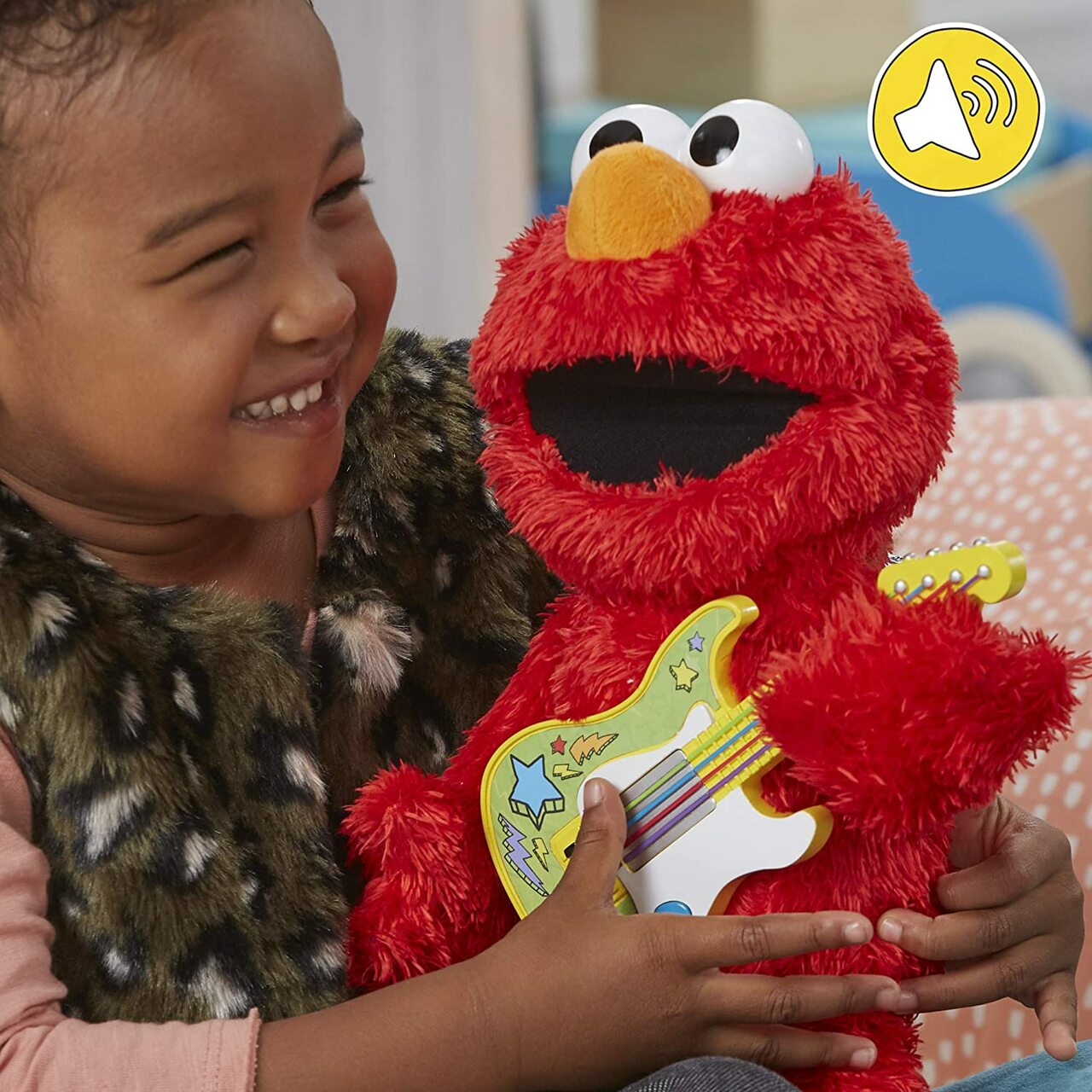 Sesame Street Rock and Rhyme Elmo Talking, Singing 14-Inch Plush Toy for Toddlers, Kids 18 Months & Up