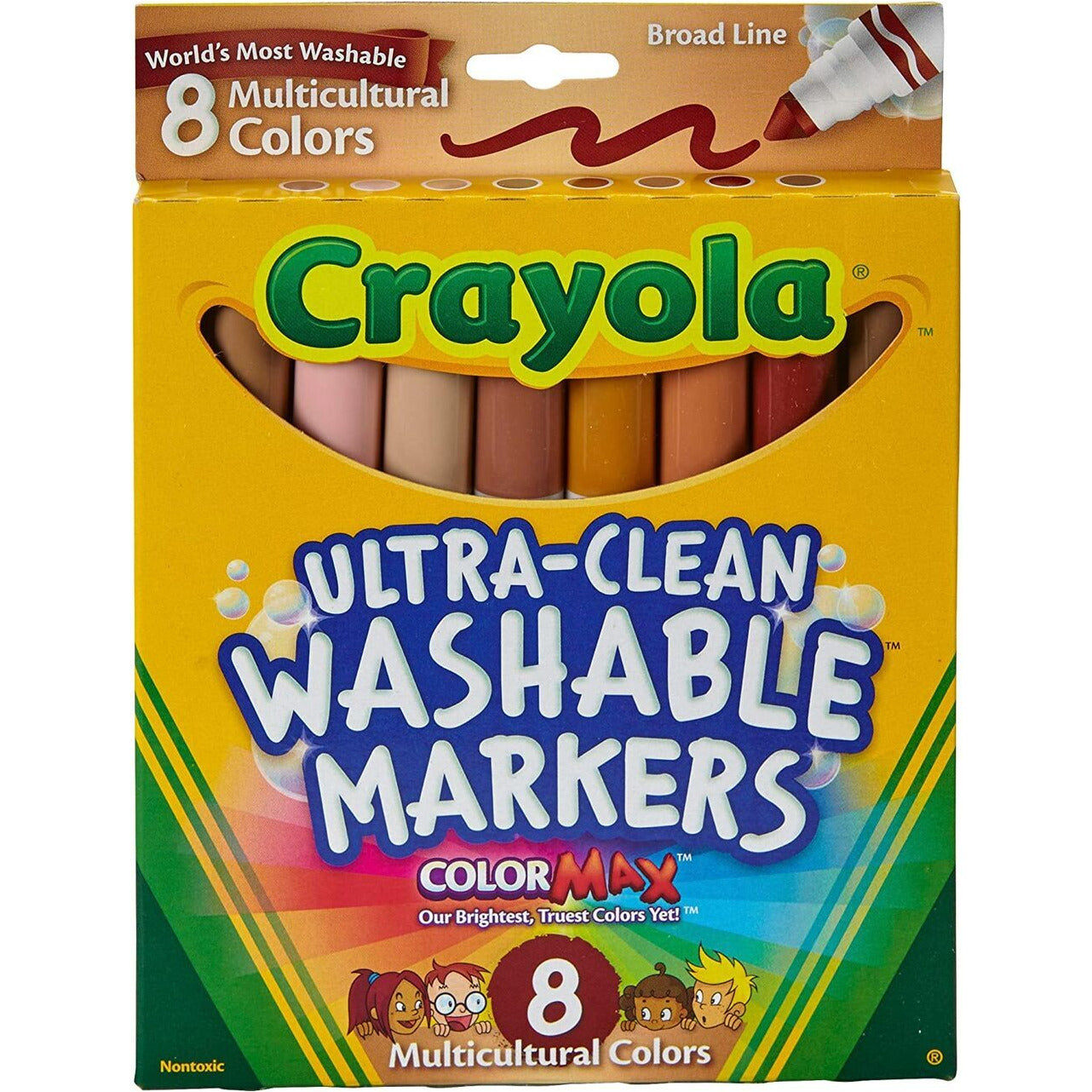 Crayola Ultra-Clean Washable Markers - Multicultural Colors - 8 Markers