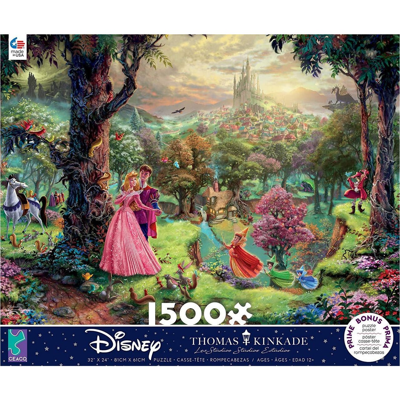 Ceaco Thomas Kinkade Disney Sleeping Beauty Jigsaw Puzzle - 1500 Pieces