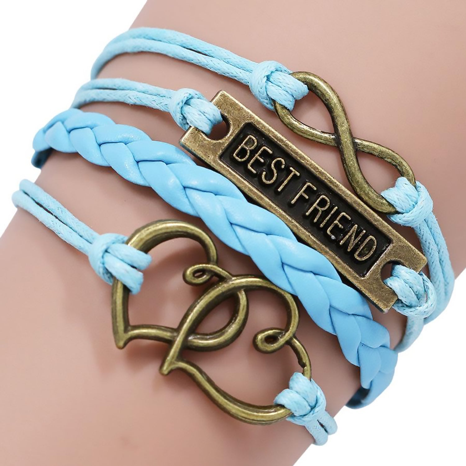 Braided Infinity Heart Best Friend Bracelet [Blue]