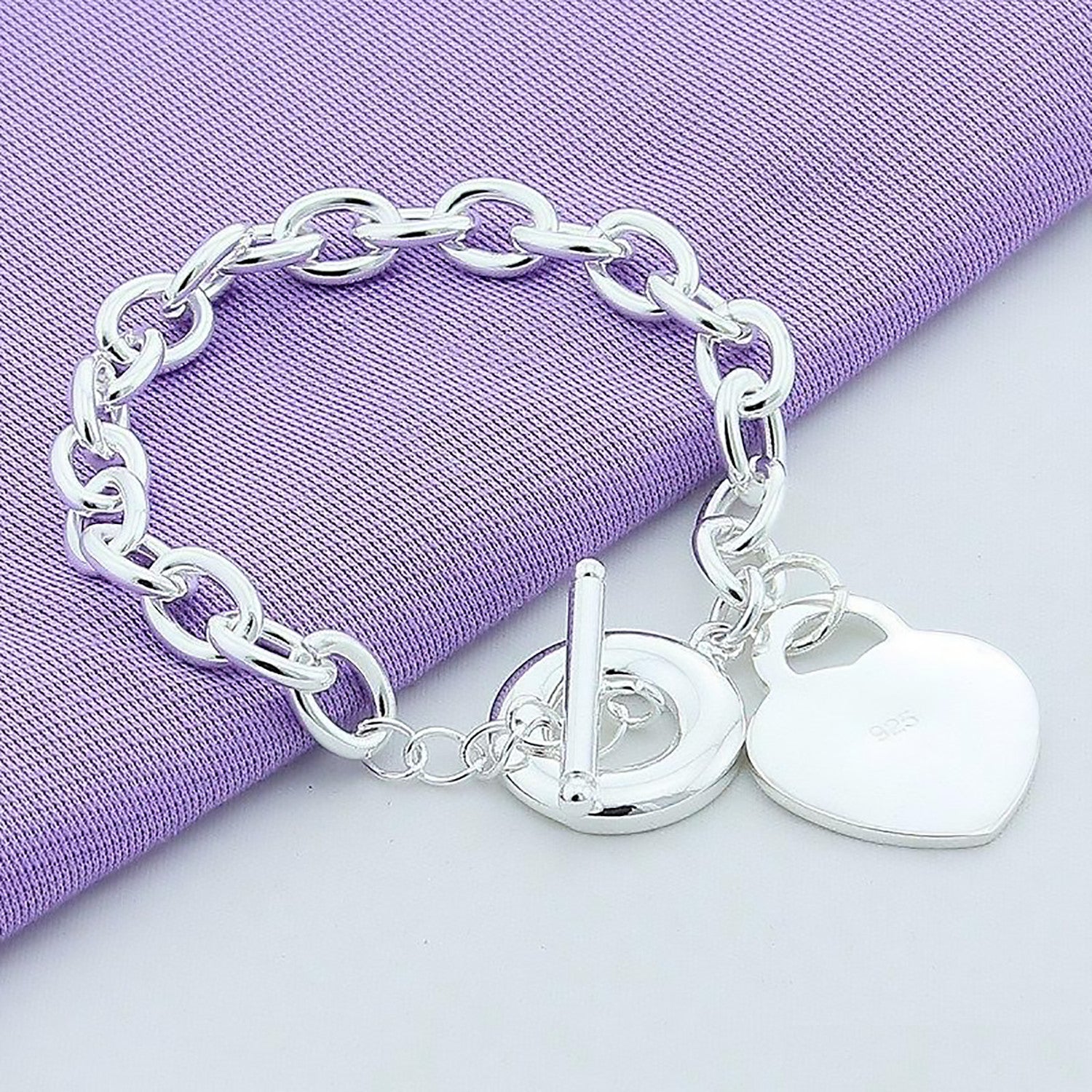 Heart Shaped Lady Charm Bracelet (925 Silver)