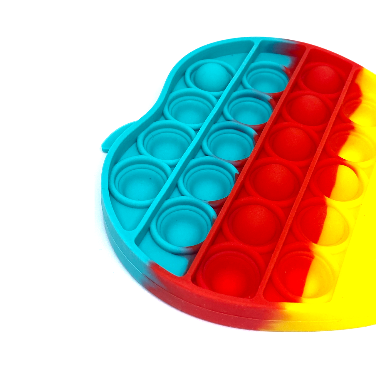 Silicone Bubble Push Pop it Fidget Toy Rainbow Apple (2 chosen randomly)
