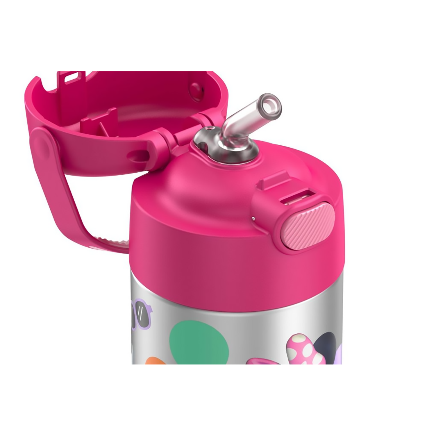 Thermos 12oz FUNtainer Water Bottle with Bail Handle - Pink Minnie Mouse