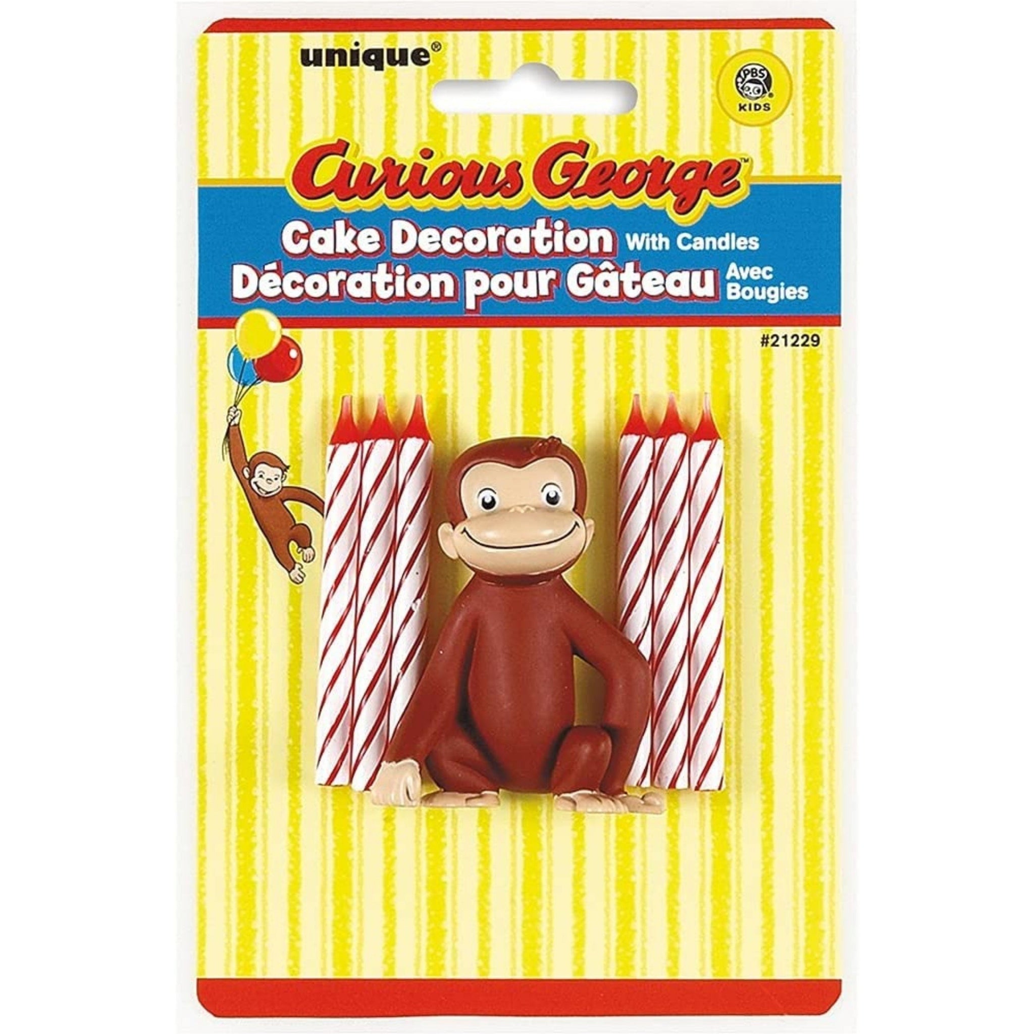 Curious George Cake Decoration with 6 Candles